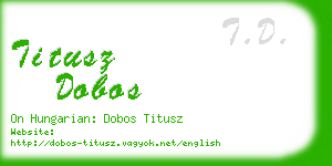 titusz dobos business card